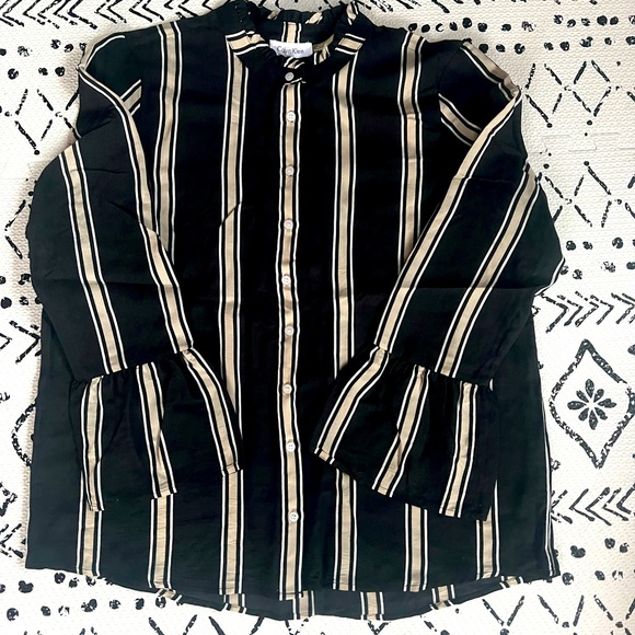 Karlie Stripe Button Down Top